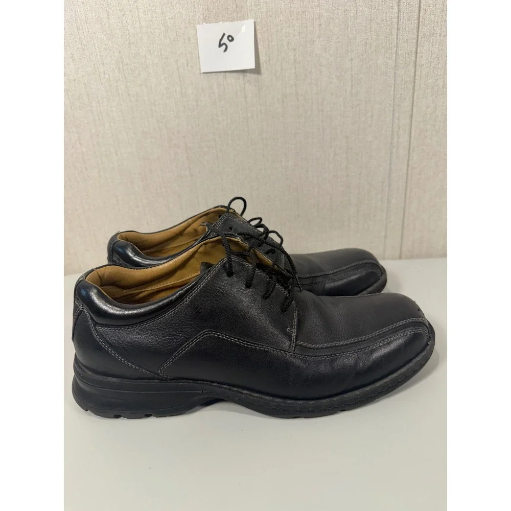 Dockers Mens Black Leather Oxford Square Toe Lace Up Dress Shoes 10.5M 90-29024
